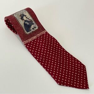 Coca-Cola Consenso 100% Silk Hand Sewn Necktie Red Vintage Soda Label 4" Wide